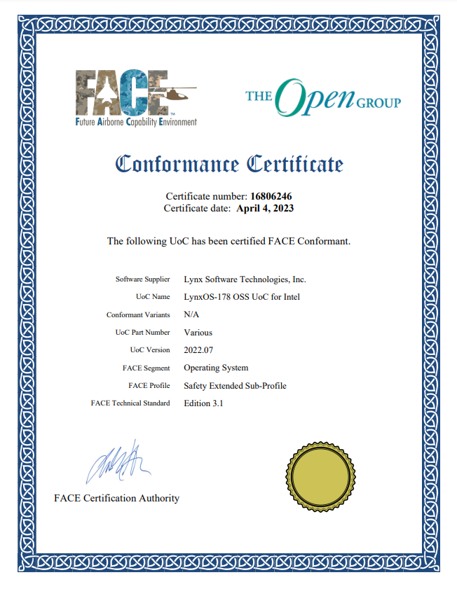 Conformance Cert 2