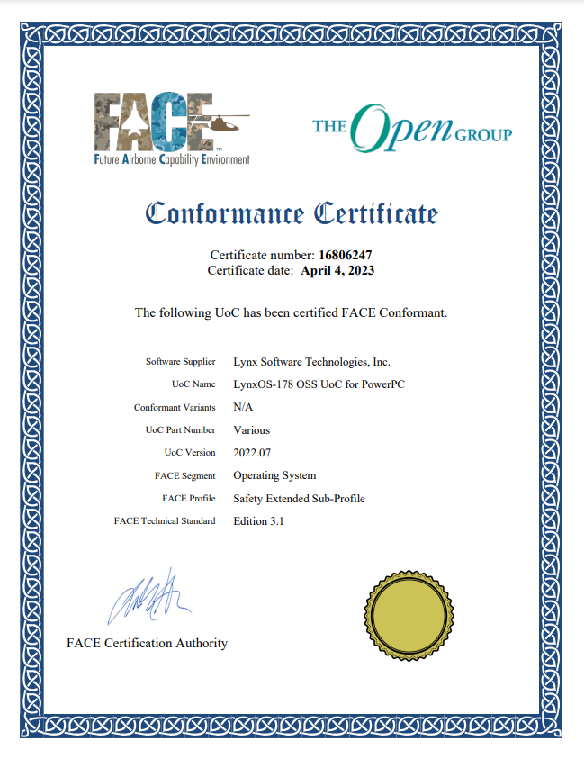 Conformance Cert 3