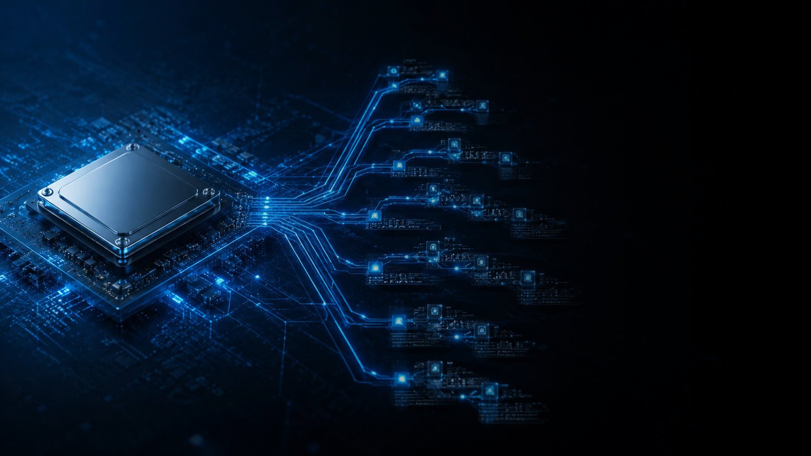 Alert signals and vulnerability data flowing toward an embedded Linux platform, representing product-specific CVE triage and reduced vulnerability noise.